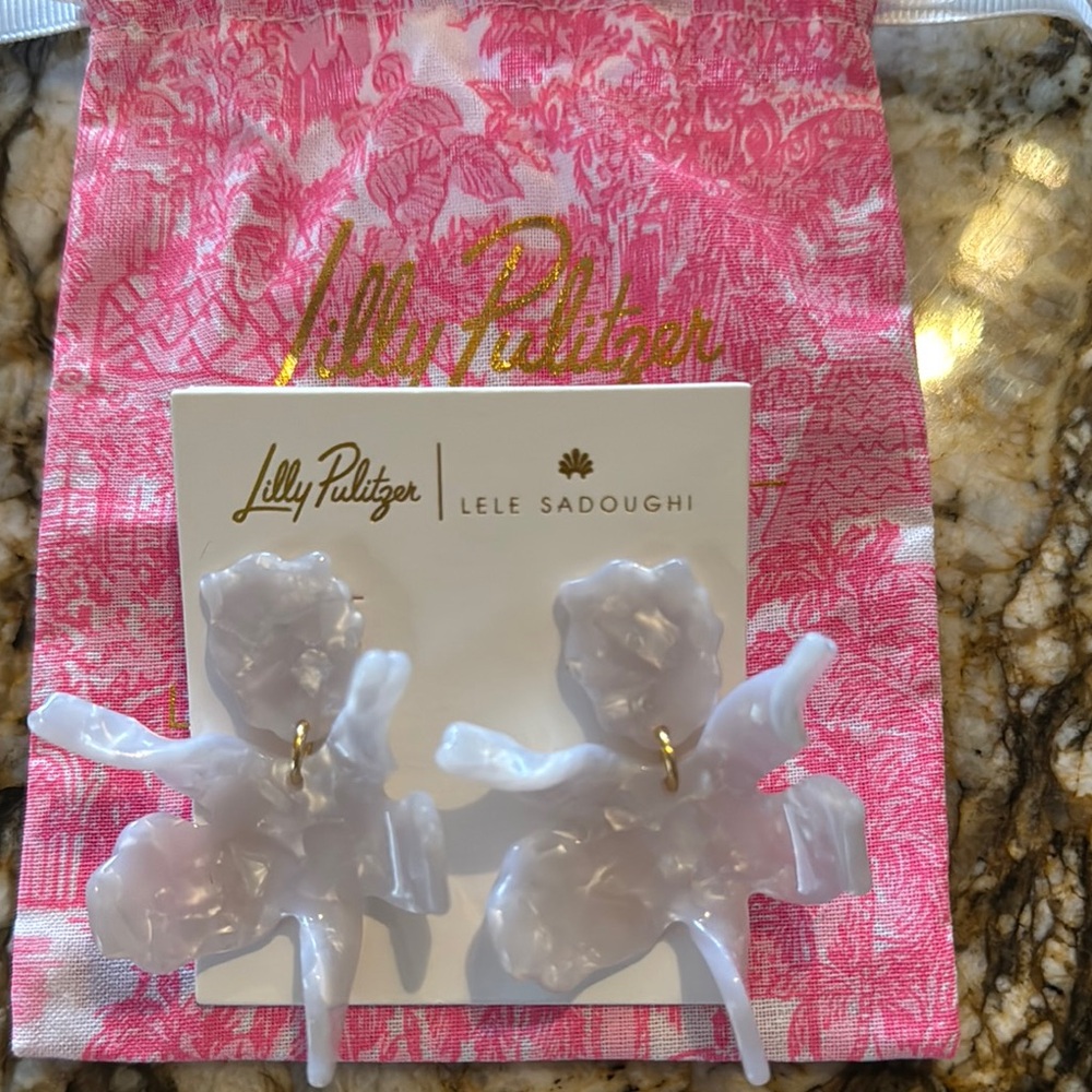 Lilly Pulitzer White Floral Earrings